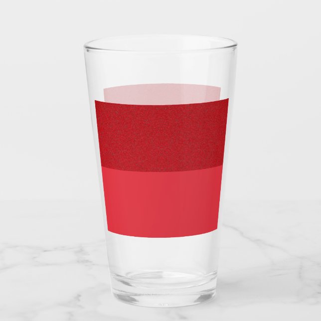 Two-Tone Tomato Red Pint Glass Cup – Customisable (Front)