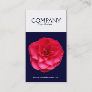 Two Tone Vertical Red Camelia Business Card
