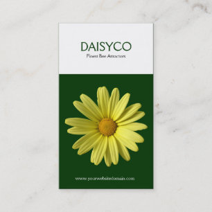 Two Tone Vertical - Yellow Daisy - Dark Green Business Card