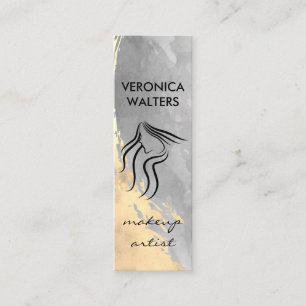 Two Tone Watercolor Brushed   Hairstylist Icon Mini Business Card