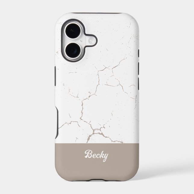 Two Tone White Beige with Cracked Effect (Back)