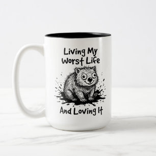 Two-Tone Wombat Mug Funny Quote Beverage