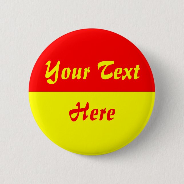 Two Tone - Yellow Lower Half 6 Cm Round Badge (Front)
