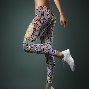 Two-Tone Yoga Purple Lavender William Morris Leggings
