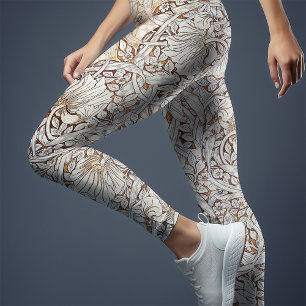 Two-Tone Yoga Vintage Sketch Outline Morris Leggings