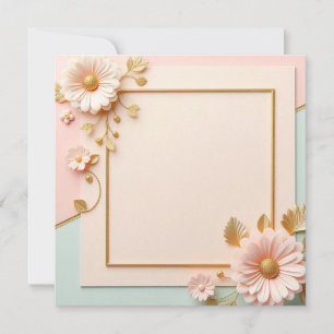 Two-Toned Floral Invitation