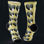 Two Toned Golden Brown, Lawn Bowls Socks<br><div class="desc">Pictured on golden brown are three lawn bowls with jack in a repeated pattern</div>