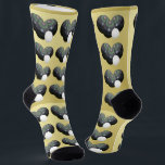 Two Toned Golden Brown, Lawn Bowls Socks<br><div class="desc">Pictured on golden brown are three lawn bowls with jack in a repeated pattern</div>
