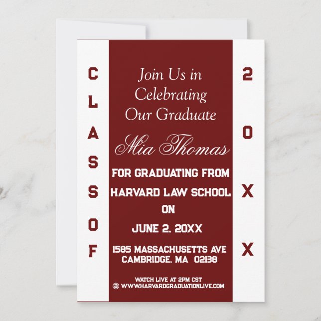 Two Toned Graduation Invitation (Front)