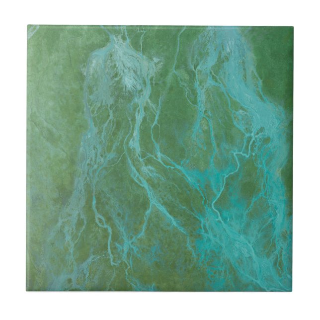 Two toned Green Marble design  Tile (Front)