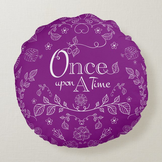 Two Toned Once Upon A Time Throw Pillow (Back)