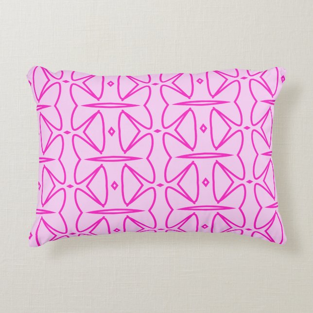 Two Toned Pink Pattern Accent Pillow (Front)