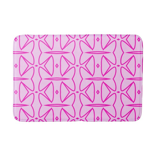 Two Toned Pink Pattern Bath Mat (Front)