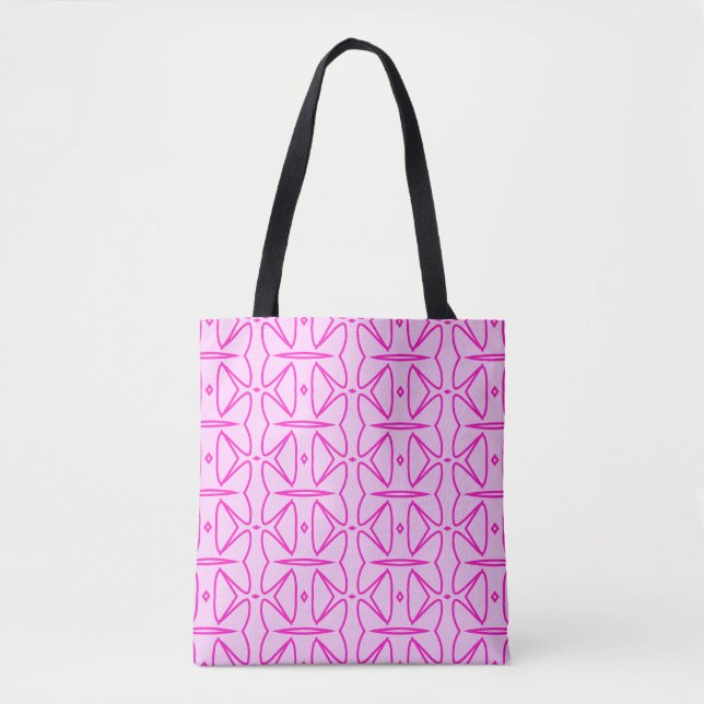 Two Toned Pink Pattern Tote Bag (Front)