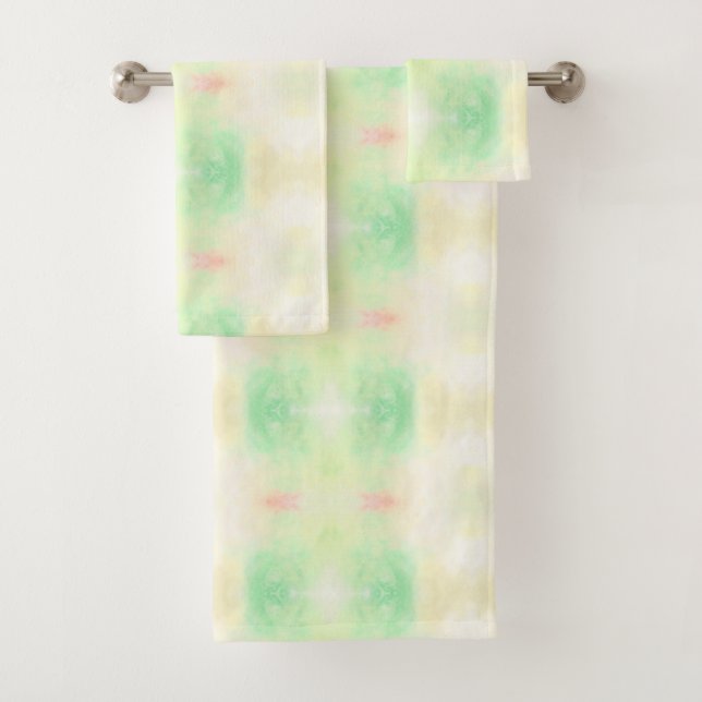 Two towels hang on a rod, featuring a soft (Insitu)