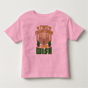 Two Traditions One Wish Happy Hanukkah Festival Toddler T-Shirt