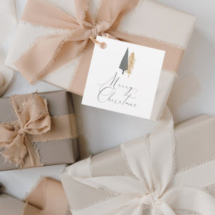 Two Trees Merry Christmas Simple Favour Tags