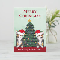 Two Tricolor Corgi Dogs Cute Custom Christmas
