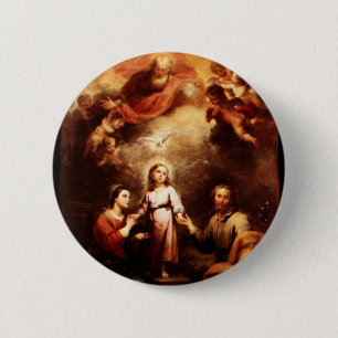 Two Trinities - The Holy Family - Murillo 6 Cm Round Badge