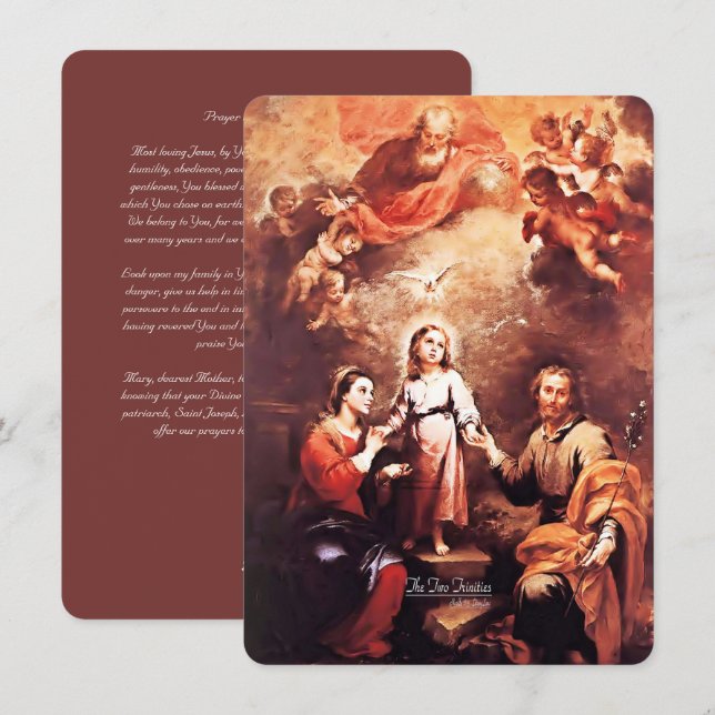 Two Trinities with Prayer Holiday Card (Front/Back)