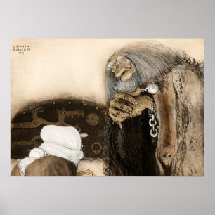 Two Trolls, 1909 by John Bauer Poster