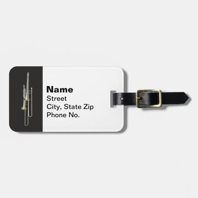 Two Trombones Luggage Tag (Front Horizontal)