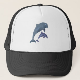 Two Tropical dolphins jumping beside each other Trucker Hat