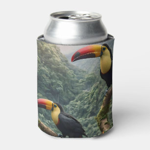 Two Tropical Toucan Birds, Can Cooler