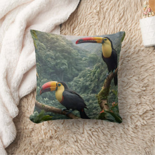 Two Tropical Toucan Birds, Cushion