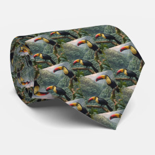 Two Tropical Toucan Birds, Tie
