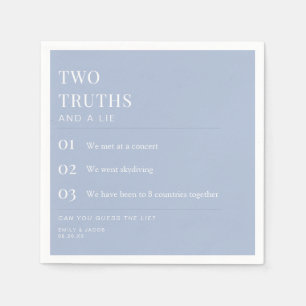 Two Truths and a Lie Fun Fact Wedding Cocktail Napkin
