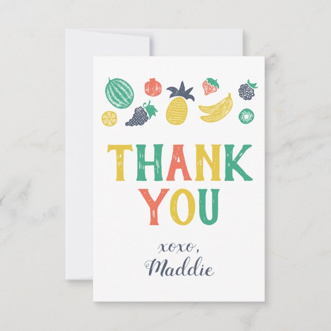 Two-tti Fruiti Second Birthday Thank You (Front)