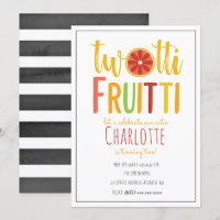 Two-tti Fruitti Watercolor Stripe Citrus Birthday