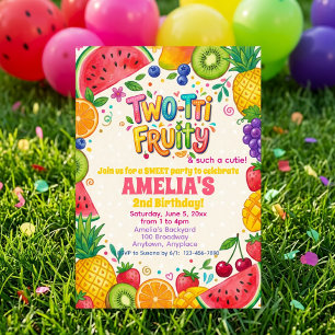 Two-tti Fruity 2nd Birthday Party Invitation