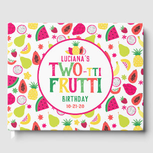 Two-tti Fruity 2nd Birthday Tutti Frutti Tropical Guest Book