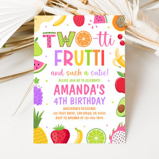 Two-tti Frutti 2nd Birthday Invitation