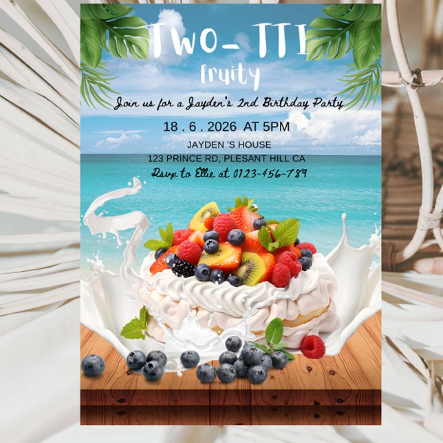 Two-TTI Frutti Boy 2nd Birthday Party Invitation (Creator Uploaded)