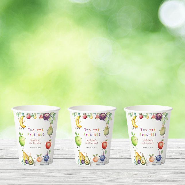 Two-tti Frutti Cute Fruits 2nd Birthday Party Paper Cups (Creator Uploaded)