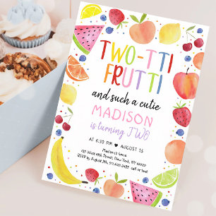 Two-tti Frutti Cutie 2nd Birthday Invitation