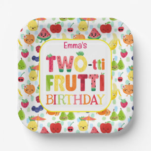 Two-tti Frutti Cutie Fruit 2nd Birthday Party Paper Plate