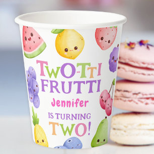 Two-tti Frutti Fruit 2nd Birthday Girl Paper Cups