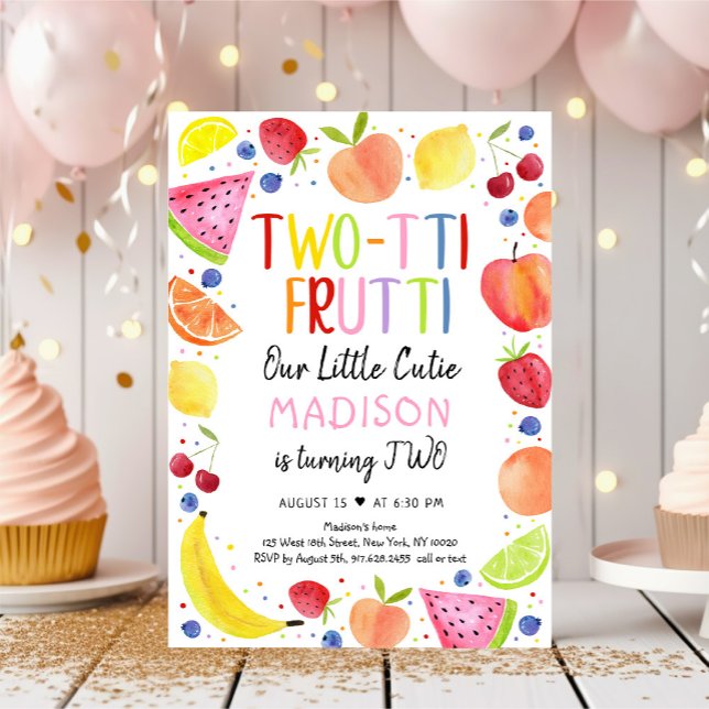 Two-tti Frutti Fruit Second Birthday Invitation (Creator Uploaded)