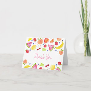 Two-tti Frutti Fruit Second Birthday Thank You Card