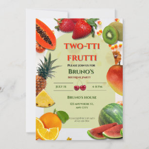 Two-tti Frutti Fruit-Themed Birthday Invitation