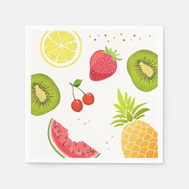 Two-tti frutti Paper Napkin Fruit Birthday Fruity (Front)