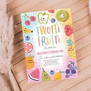 Two-tti Frutti Tropical 2nd Birthday Invitation