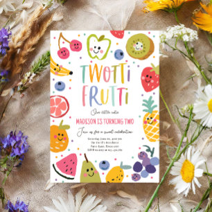 Two-tti Frutti Twotti Fruit Tropical 2nd Birthday Invitation