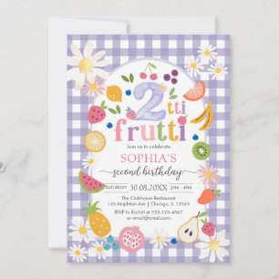 Two-tti Frutti Twotti Fruit Tropical 2nd Birthday  Invitation