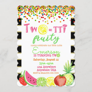 two-tto frutti 2nd Birthday Tutti Frutti watercolo Invitation