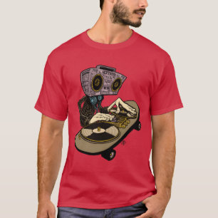 two turntables and a skateboard funny T-Shirt